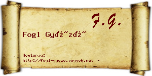 Fogl Győző névjegykártya